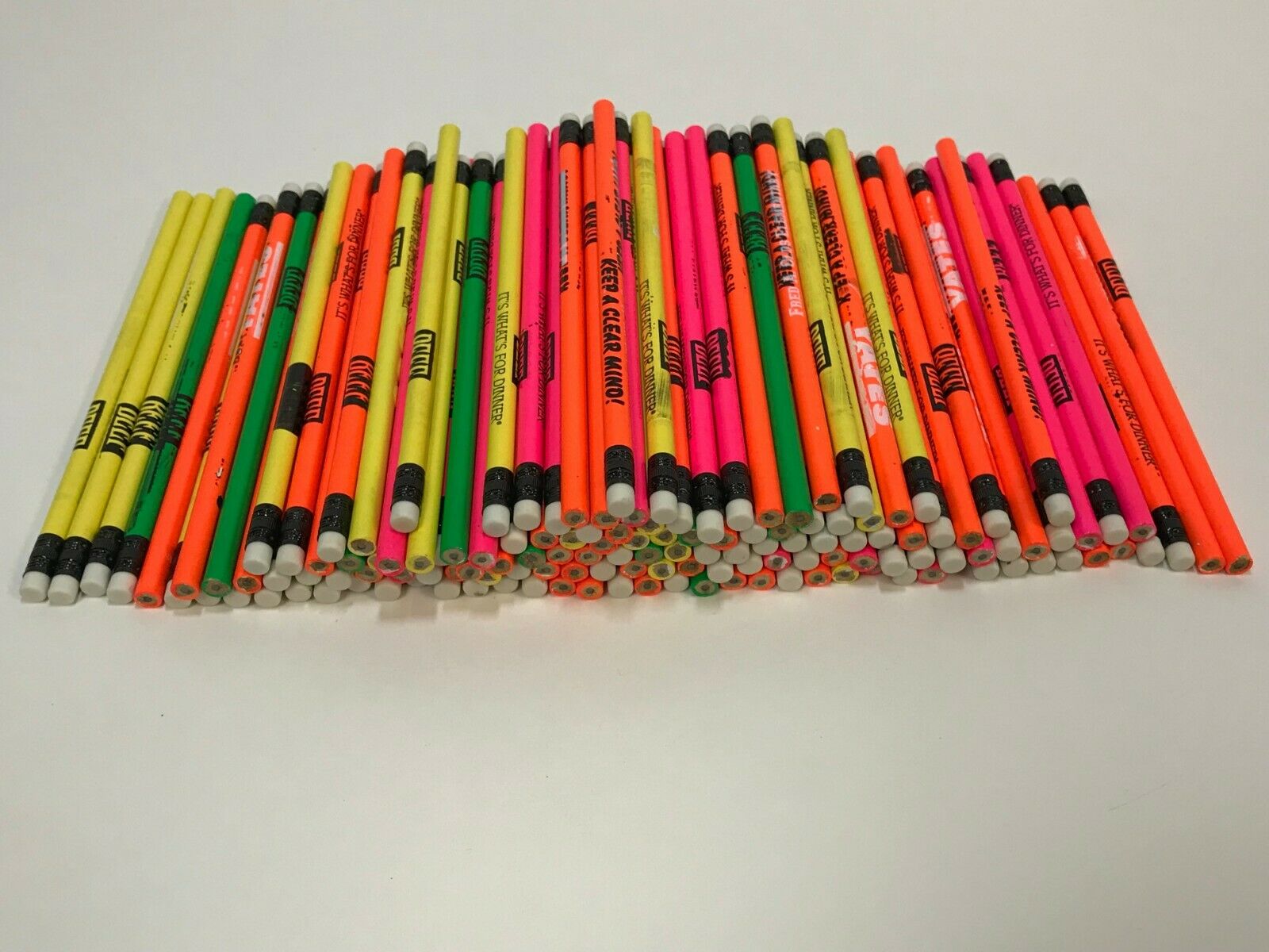 144 Lot Misprint Pencils With Vinyl Eraser #2 Lead, Bulk Wholesale Lot, 144 Ct