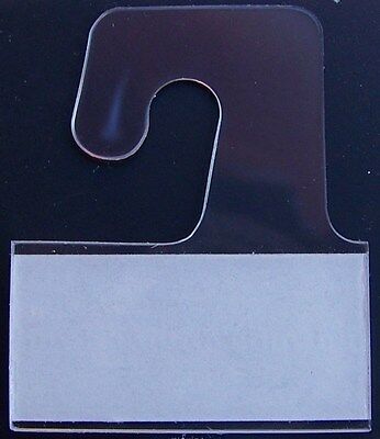 50 Clear Plastic Self Adhesive Stick Hook Hang Tabs Tag Hangers * 24 Oz * Limit
