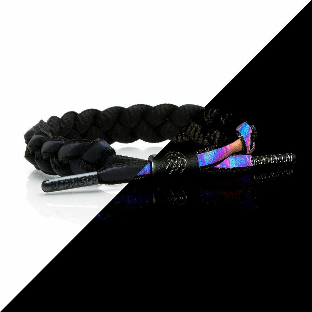 Brand New Rastaclat Void 3m Iridescent Black Braided Shoelace Bracelet