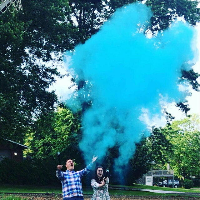 Gender Reveal Blue Smoke Powder Cannons Holi Color Cannon 12"