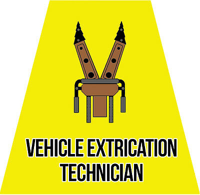 Vehicle Extrication Tech Helmet Tets Tetrahedrons Sticker Yellow Reflective