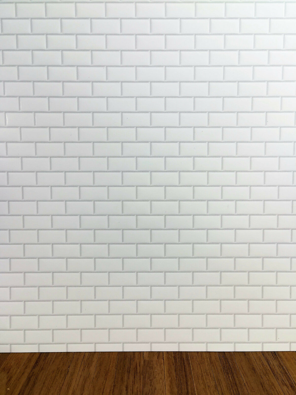 Dollhouse Miniature White Subway Metro Wall Tile Textured Gloss Paper 1:12 Scale