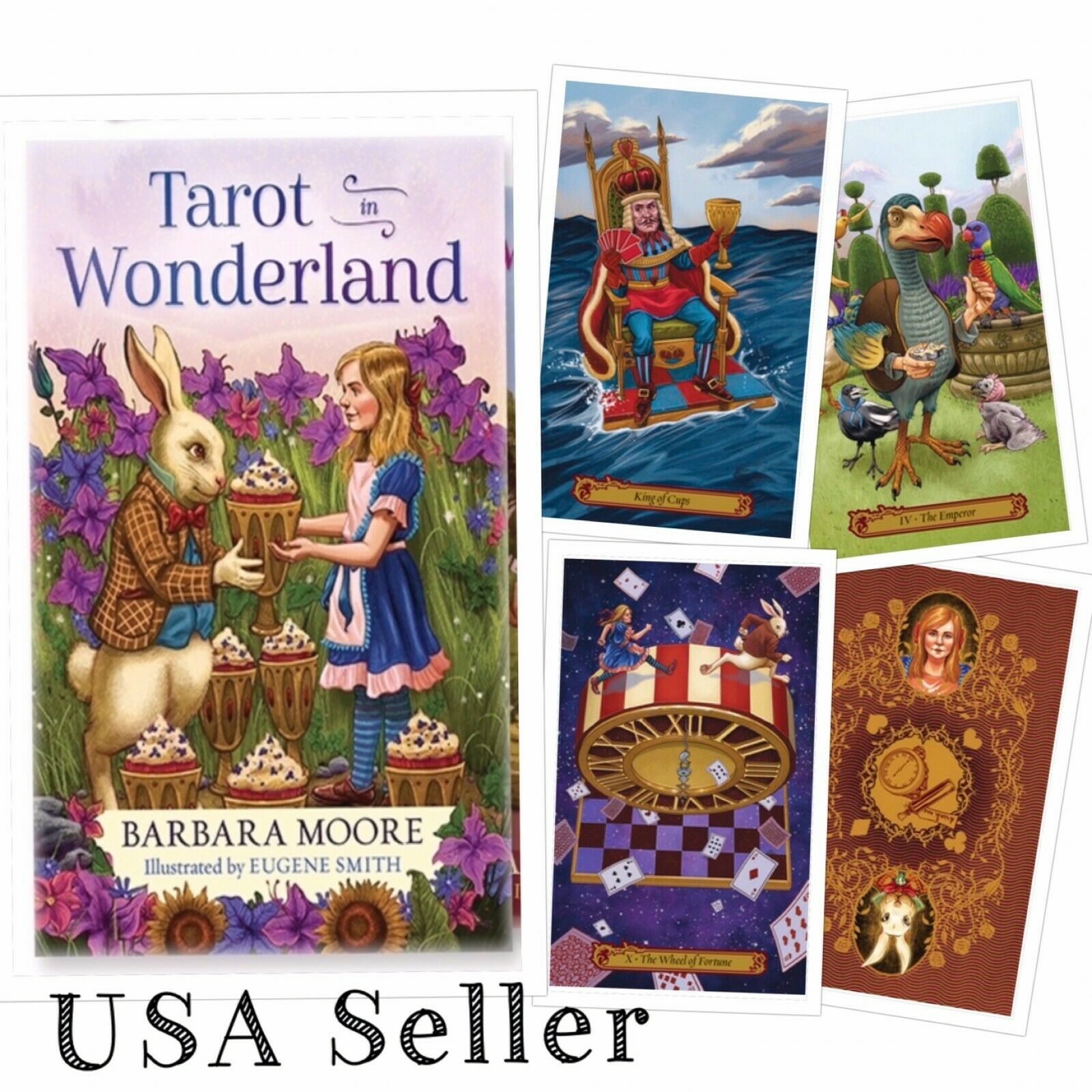 Tarot In Wonderland New Set 78 Color Cards 360 Page Book Barb Moore Eugene Smith