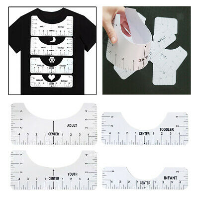 4pc T-shirt Ruler Guide -vinyl T-shirt Alignment Tool - Designs On T-shirt