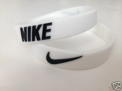 Nike Sport Baller Band Silicone White W/black Logo