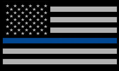 Police Officer Thin Blue Line American Flag Decal Sticker 5" Inches