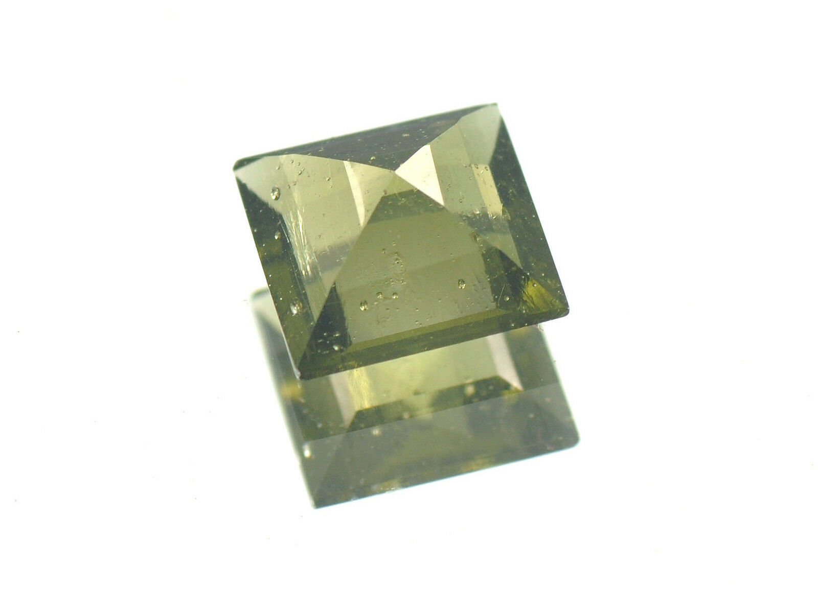 1.78cts Square Standart Cut 8x8mm Moldavite Faceted Cutted Gem Brus1226
