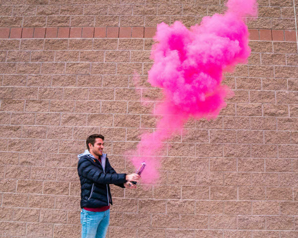 Gender Reveal Smoke Powder Cannon Holi Color Cannons Party Supplies Pink 2 Pack