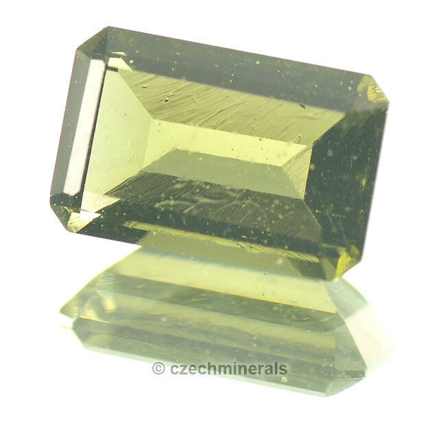 1.83cts Rectangle 7x10mm Moldavite Faceted Cutted Gem Brus731