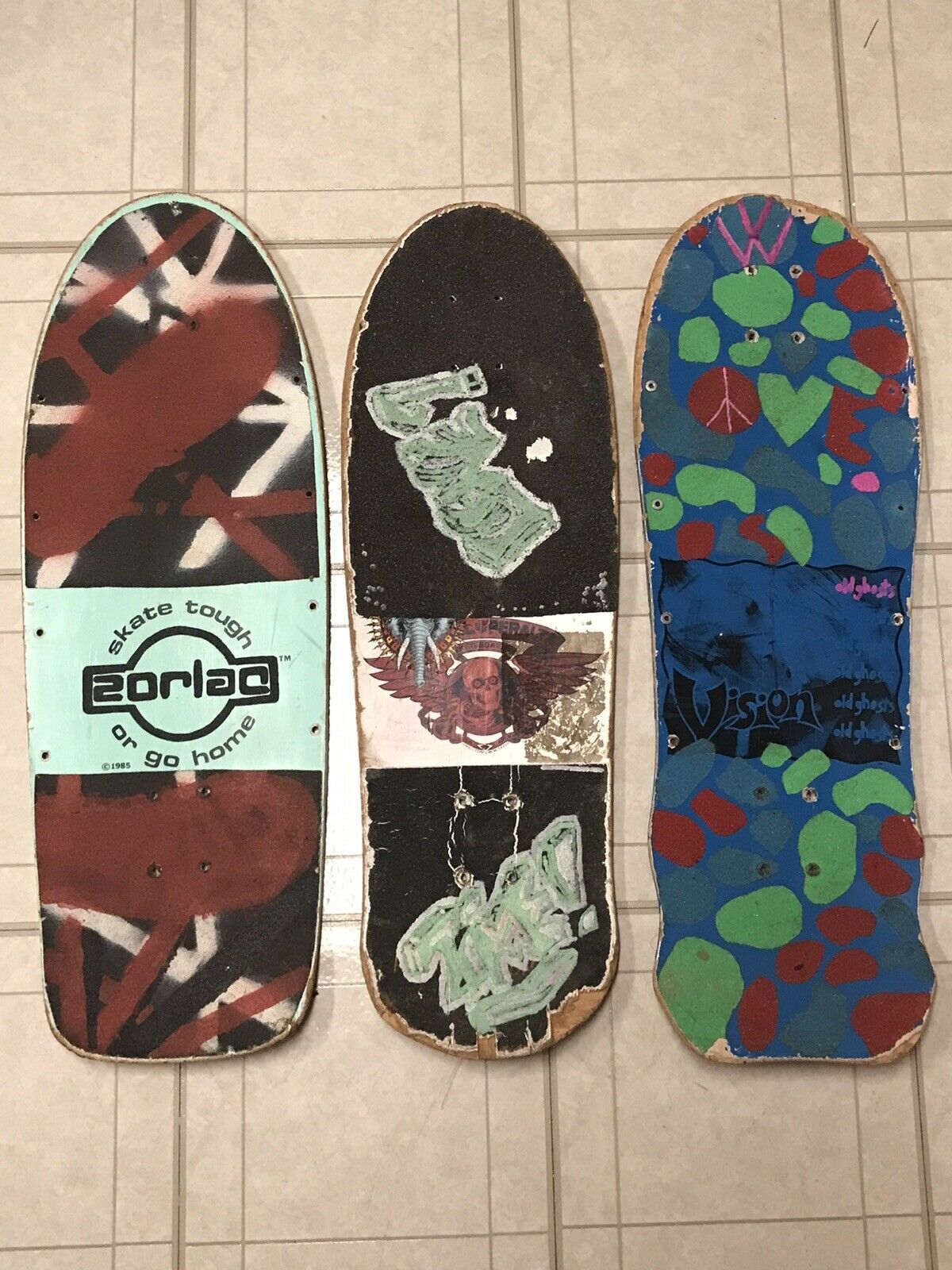 Vintage 80’s Skateboard Deck Lot Zorlac, Powell Peralta, Vision…not Reissues