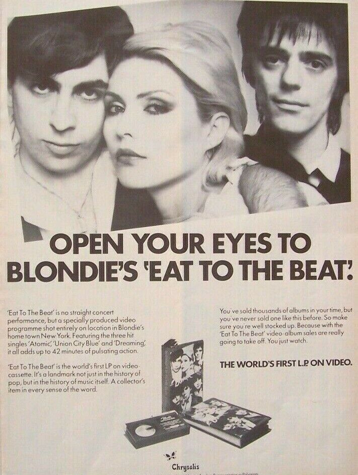 Blondie 1980 Vintage Poster Advert Eat To The Beat Video Album Debbie Harry