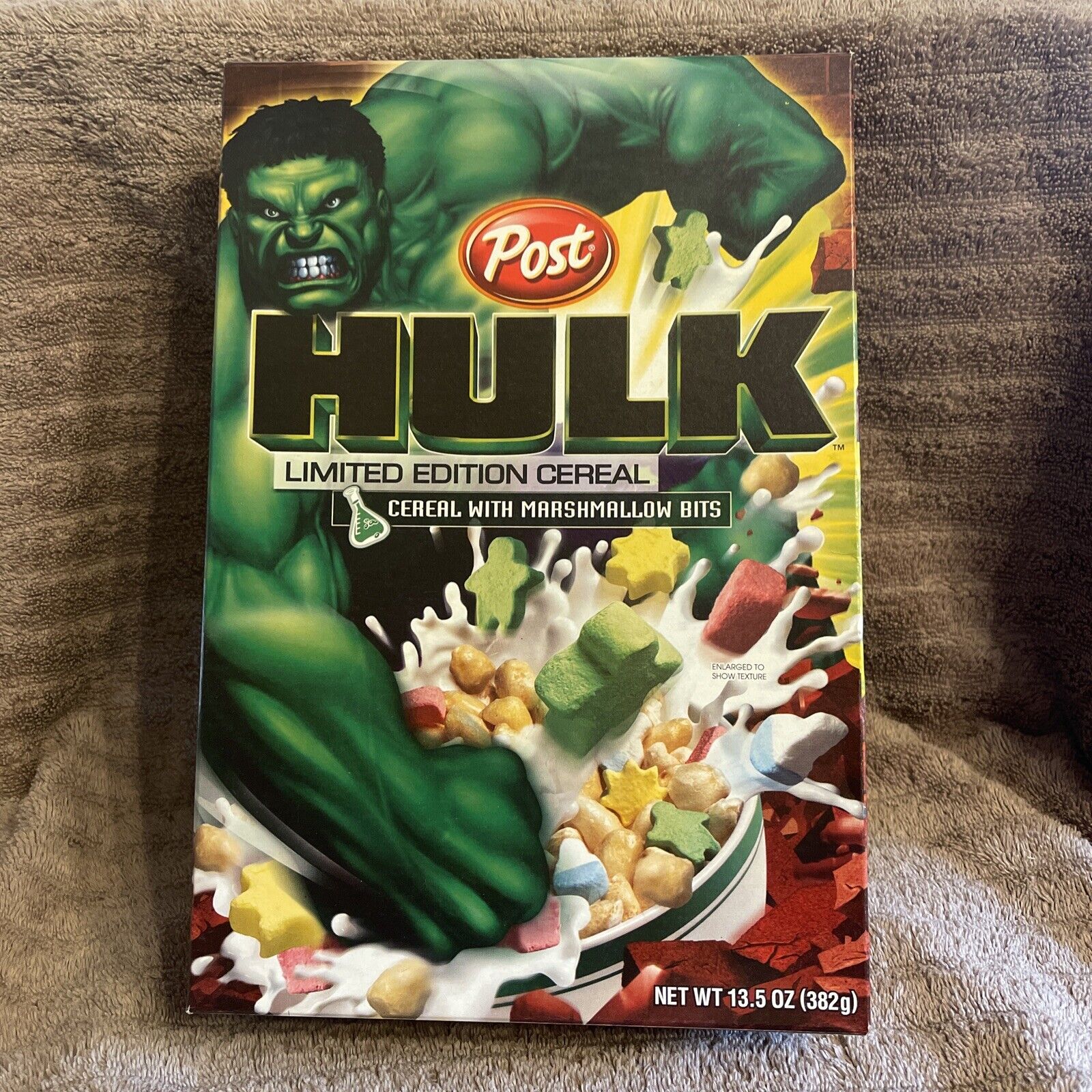 Vintage 2003 Post Hulk Marvel Cereal 13.5 Oz Full Box Factory Sealed