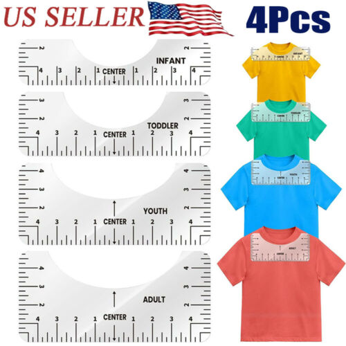 T-shirt Ruler Tool Alignment Craft Tool Guide For Silhouette Designs Usa 4pcs