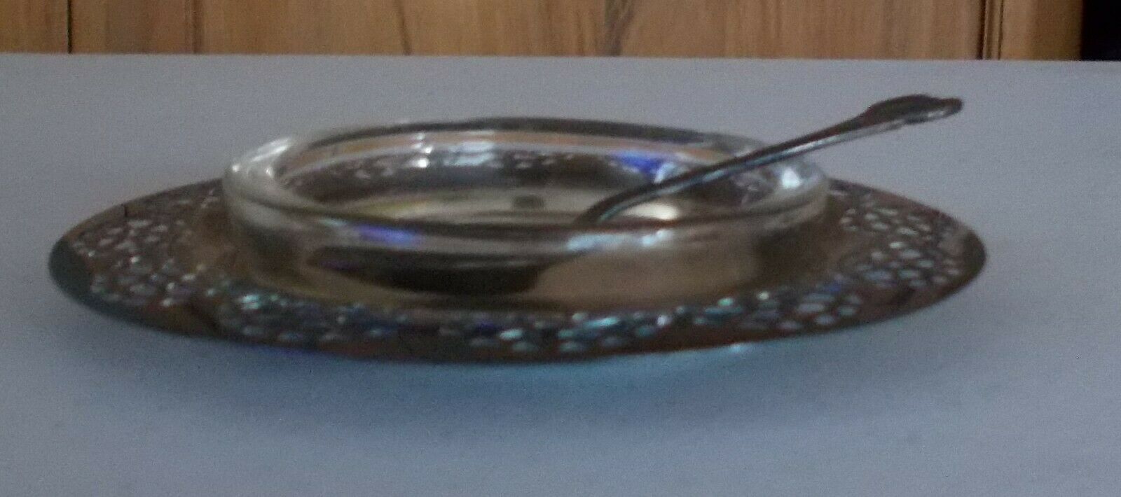 Vintage Silver Plated Jelly Dish With Spoon, Never Used