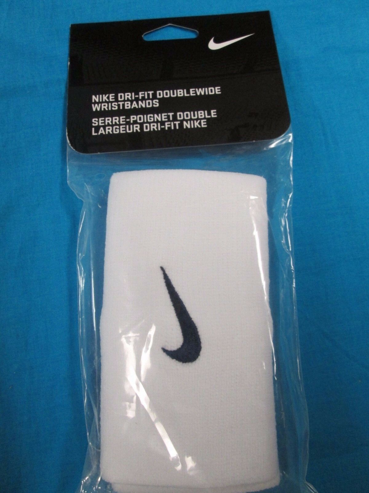 Brand New Unisex White & Black Nike Dri-fit Doublewide Wristbands  Pack Of 2