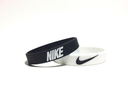 Nike Black White Bracelet 2-pack Wristbands Baller Id Sport Basketball Silicon