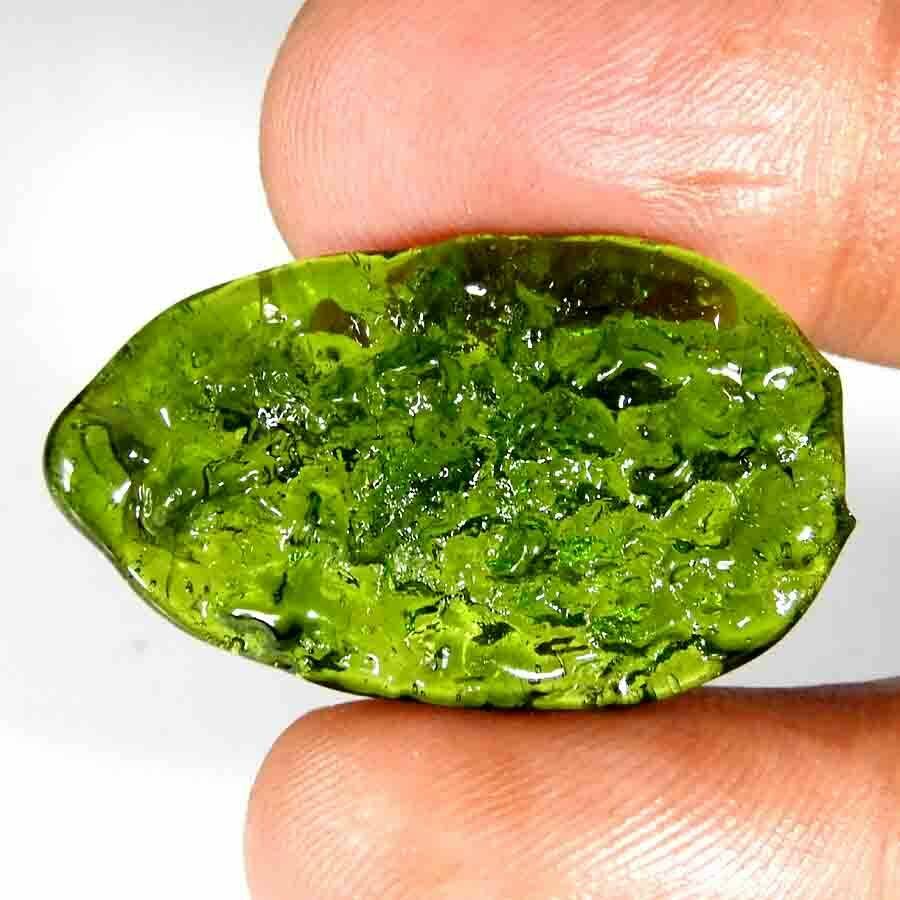 Wonderful Rare Natural Royal Green Moldavite Fancy Rough 22.45cts Gemstone