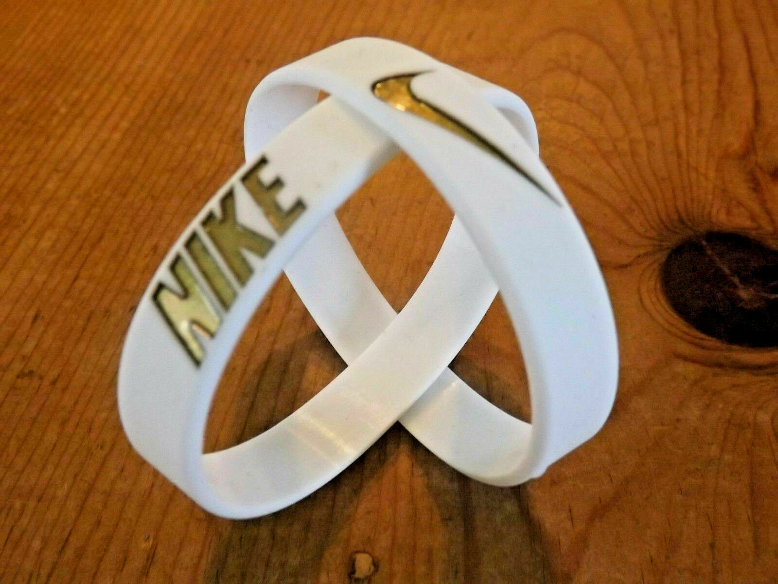 Nike Baller Band Silicone Rubber Bracelet White Gold Dubraes ⚡️ Best Rated