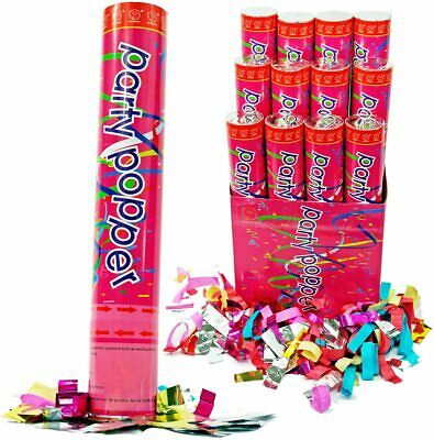 12" Confetti Cannons Compressed Air Party Poppers Indoor Outdoor Safe [12 Pc]