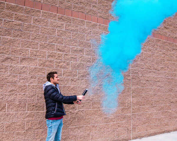 Gender Reveal Blue Smoke Powder Cannons | Color Powder Cannon [2 Pack]