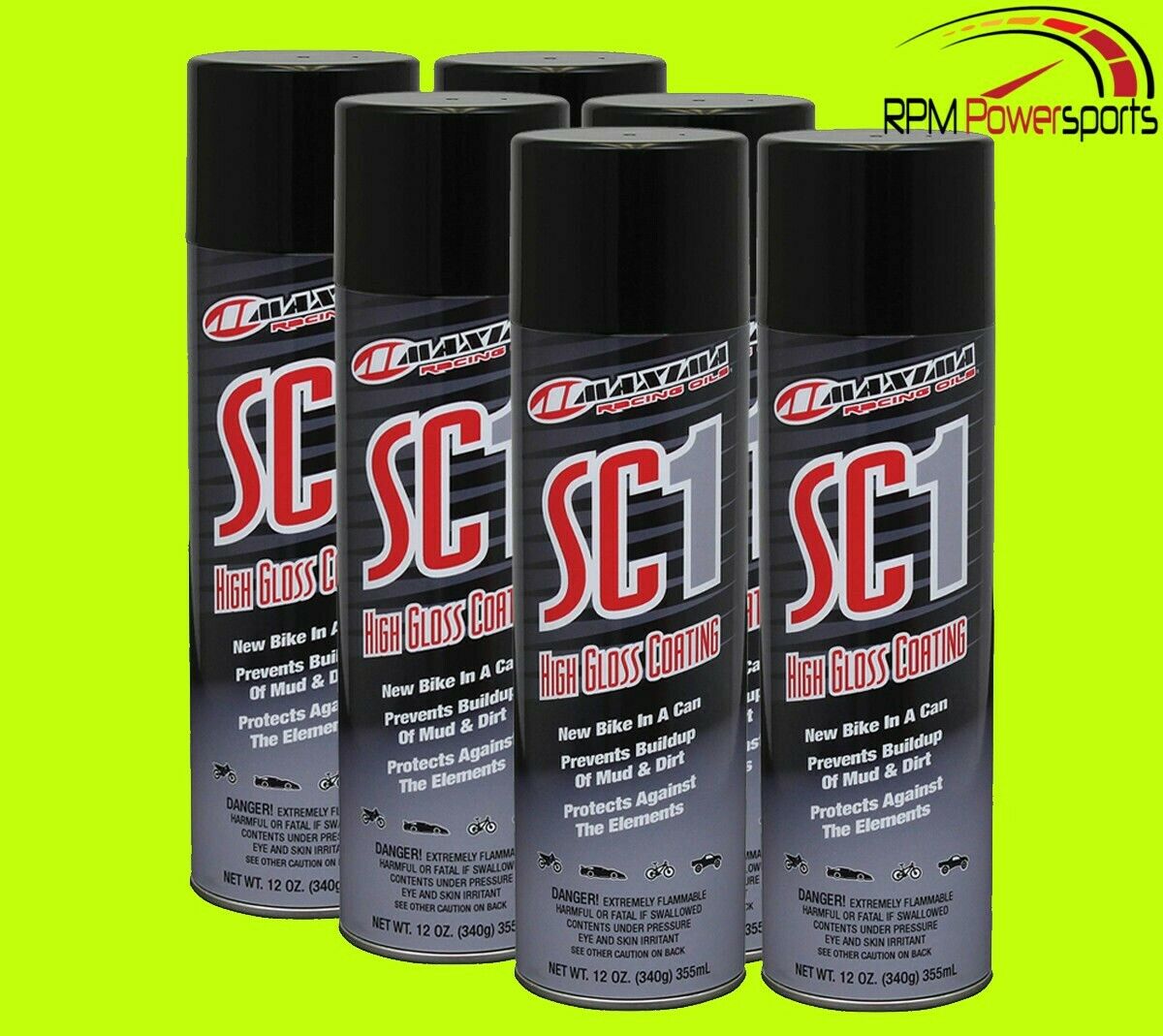Maxima Racing Oils Sc1 High Gloss Clear Coat 12oz. Spray 6 Pack
