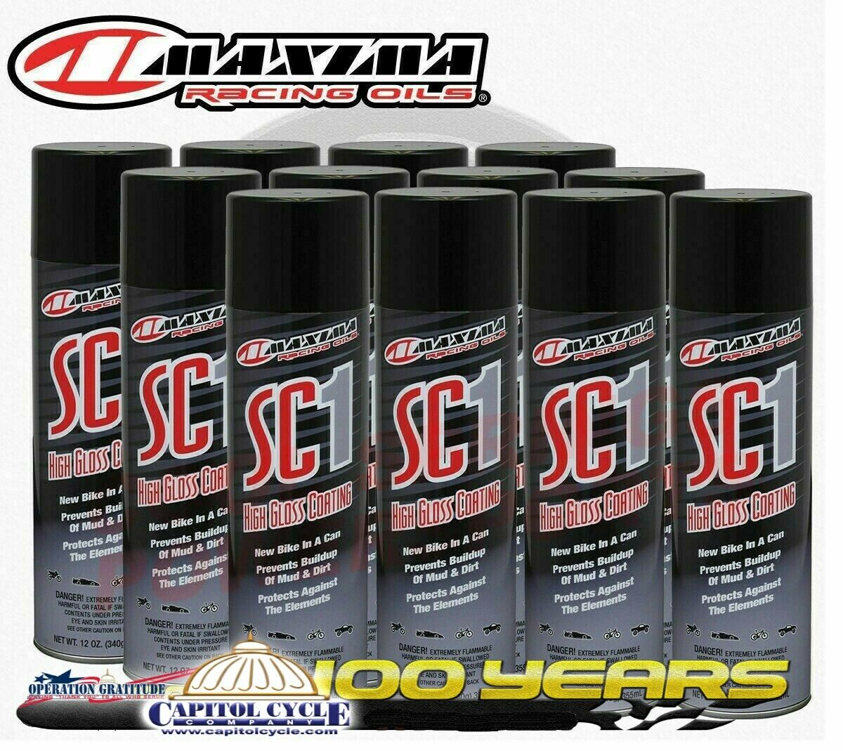 Maxima Racing Oils Sc1 High Gloss Silicone Clear Coat 17.2oz. Spray Case/12 Pack