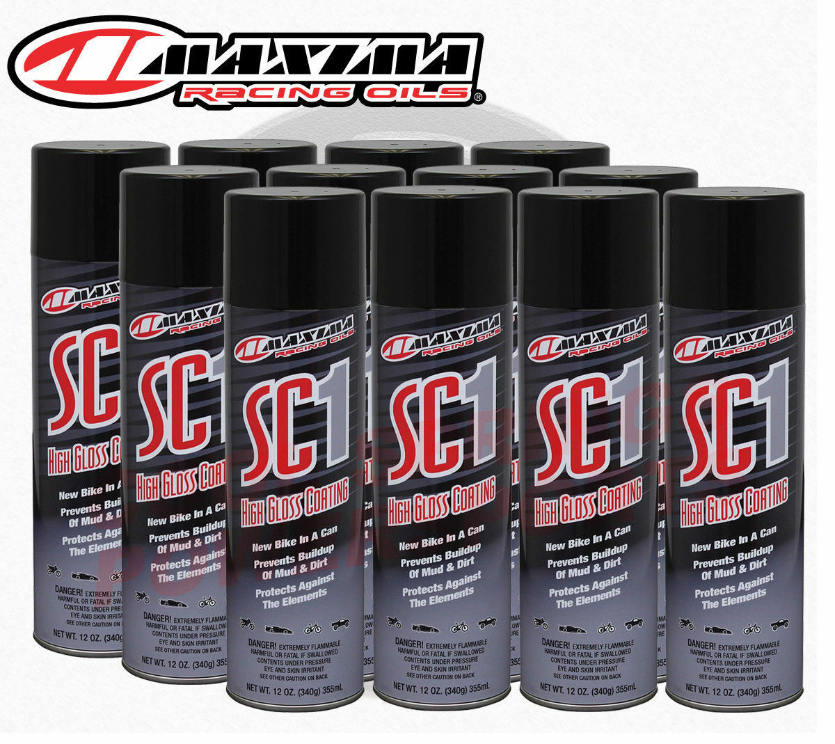 Maxima Racing Oils Sc1 High Gloss Clear Coat 12oz. Spray Case/12 Pack