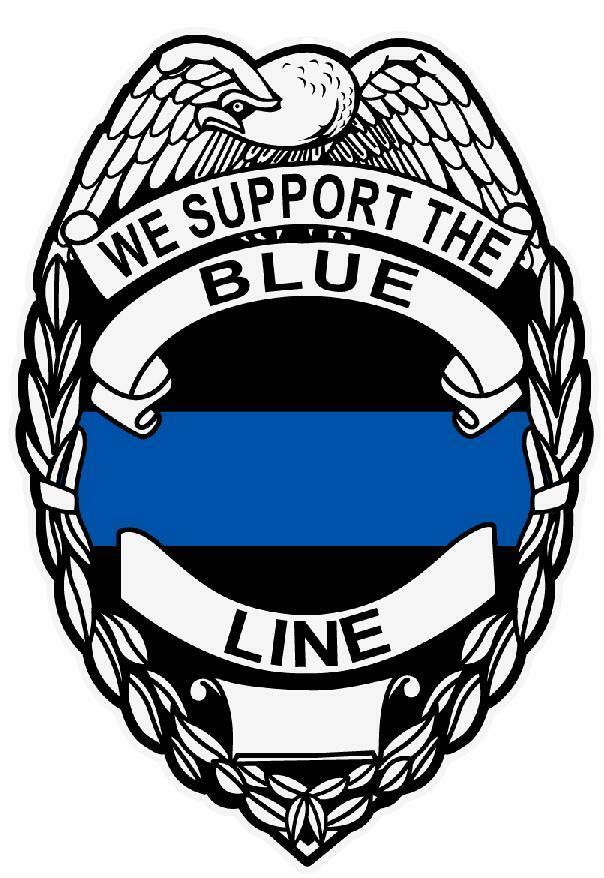 We Support The Blue Line Reflective Badge Police Law Enforcement Decal Sticker